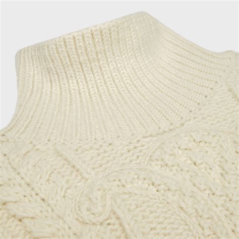 celine high neck sweater|HIGH NECK SWEATER IN ARAN ALPACA WOOL .